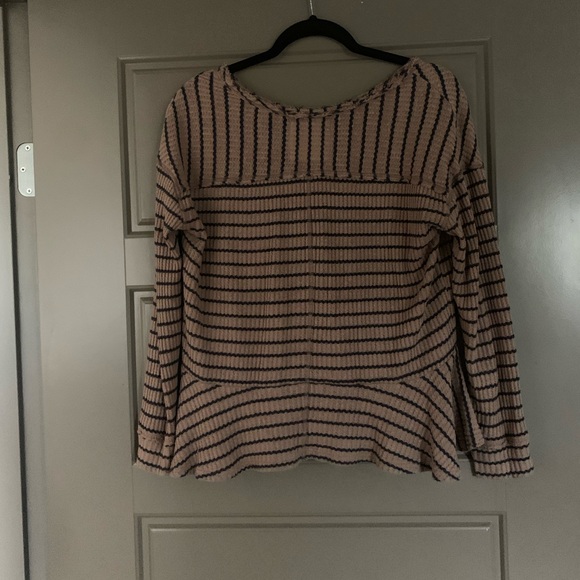 Free People Thermal Striped Peplum Top - Picture 3 of 4